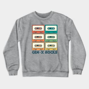 Gen X Rocks | Generation X Retro Rainbow Mix Tapes Crewneck Sweatshirt